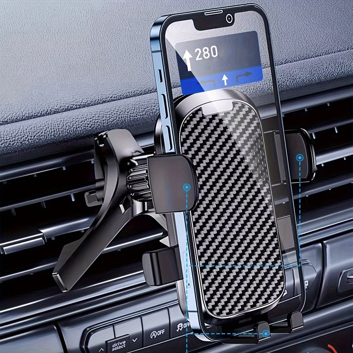 Universal Car Phone Mount ABS Material 360° Rotation Air Vent Holder