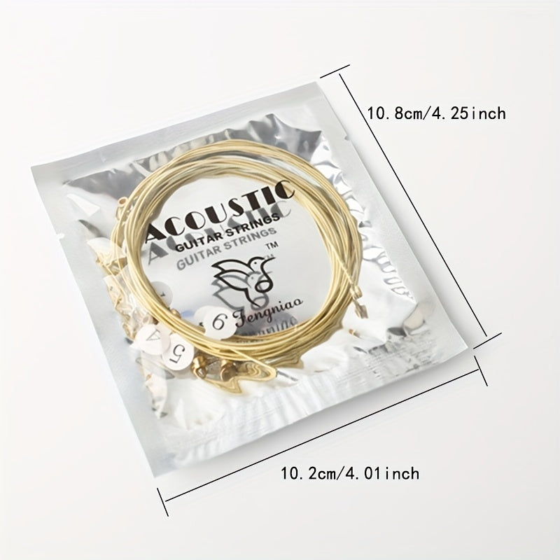 Acoustic Guitar Strings Bronze Roundwound Steel Core Bright Sound for Beginners