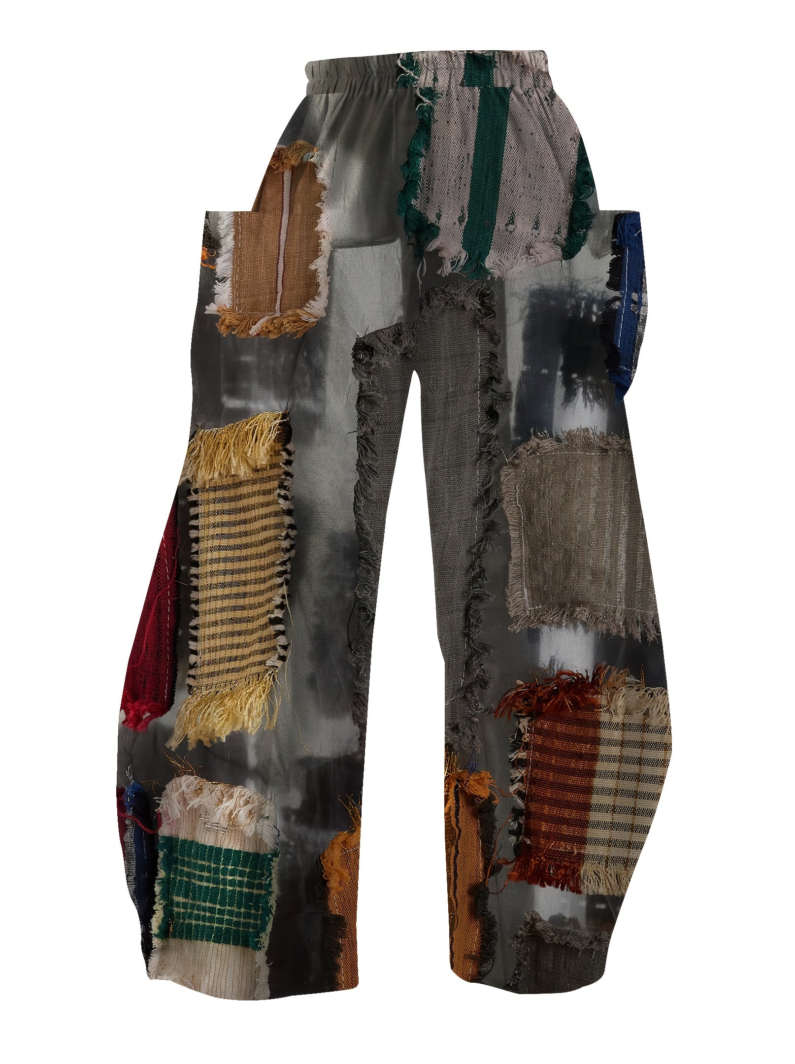 Women's Plus Size Wide Leg Pants Breathable Polyester Casual Summer