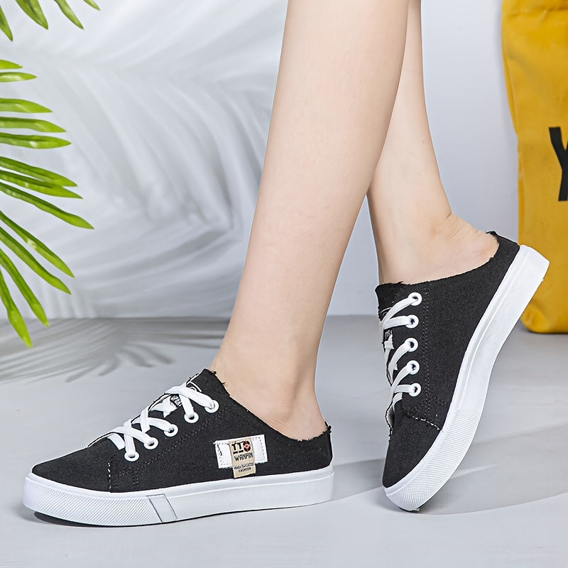 Women's Canvas Sneakers Low-Top Lightweight Casual Lace-Up All-Season Fabric