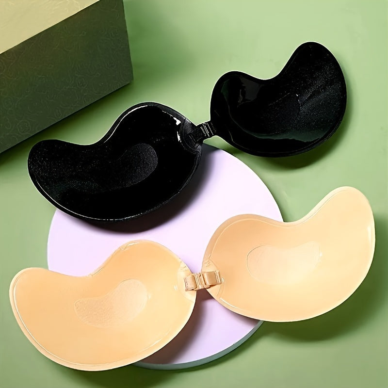 Self-Adhesive Strapless Lifting Bras for Women Pack of 2 Seamless Silicone Polyester Support Underwear