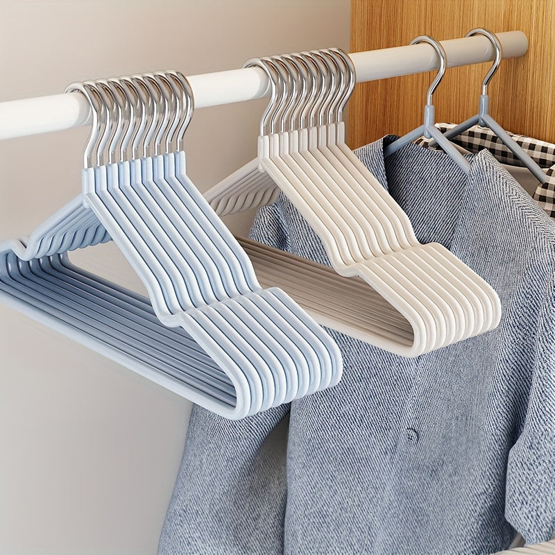 10pcs Stainless Steel Clothes Hangers Non-Slip Durable Thick Core for Adults and Children