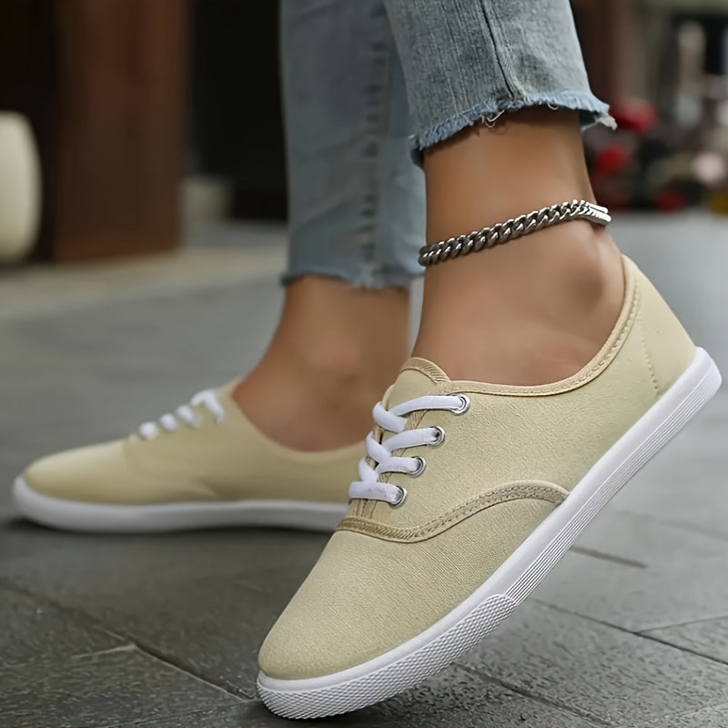 Women's Casual Flat Sports Shoes Breathable Canvas Comfortable Sneakers