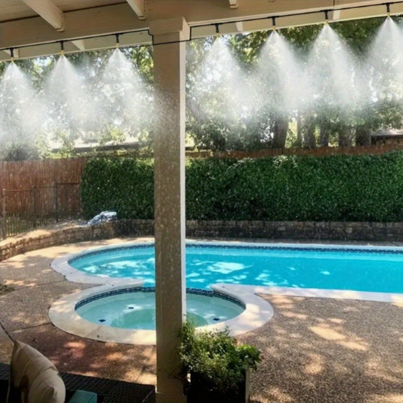 Copper Outdoor Mist Cooling System for Garden Irrigation with Brass Fog Nozzles