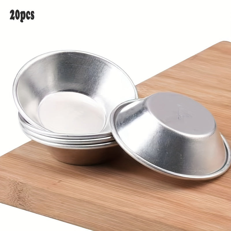 Egg Tart Molds 10/20pcs Set Aluminum Alloy Non-Stick Mini Pans for Pies and Puddings