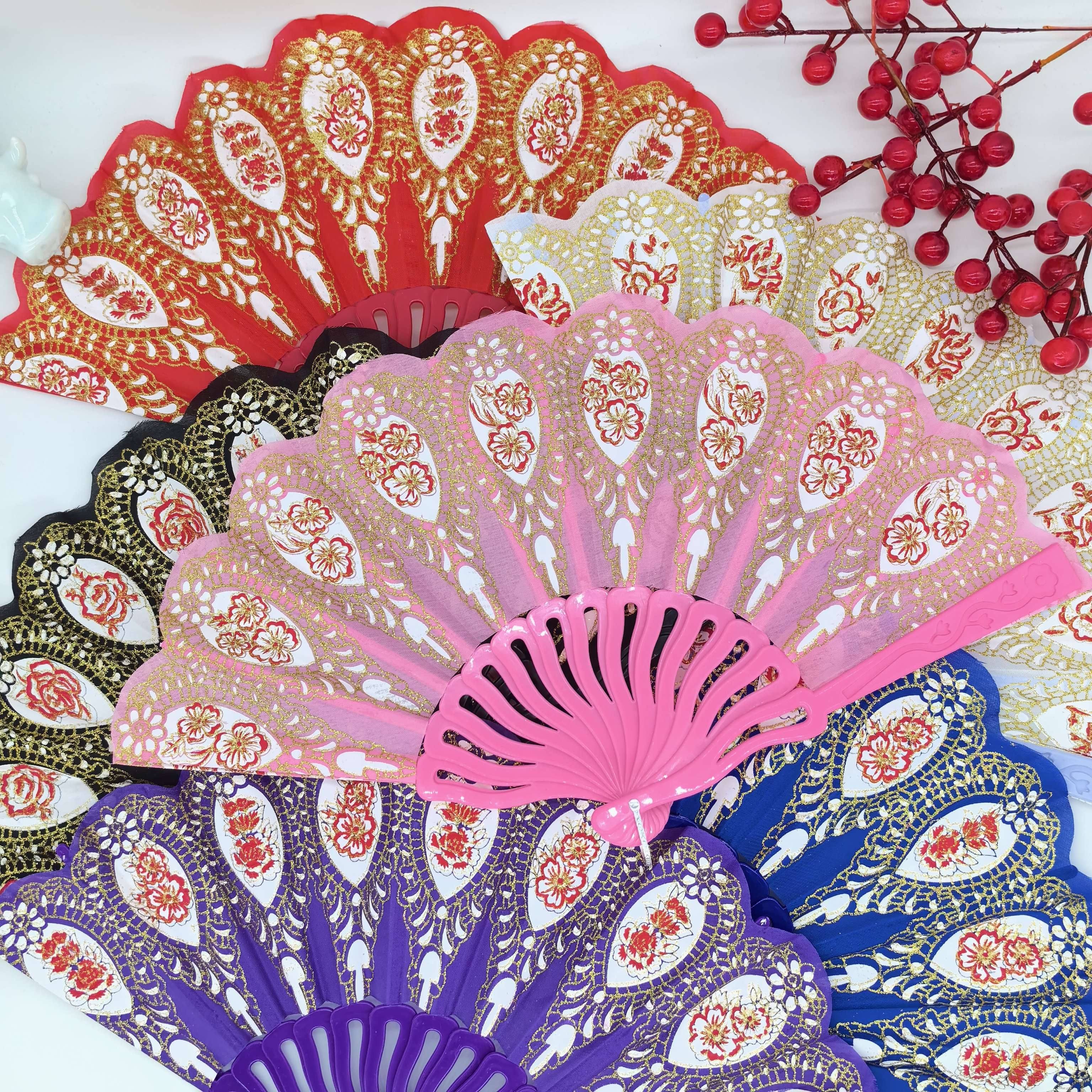 Ladies Folding Fans for Dance Performance, Carved Summer Fans, European Style