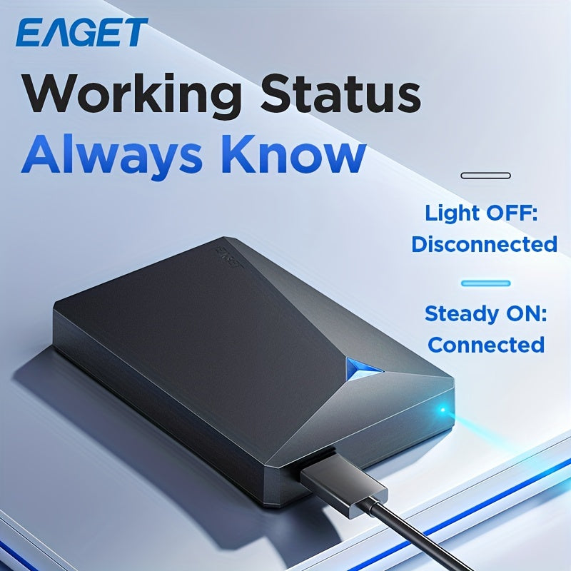 EAGET Portativ Tashqi Qattiq Disk USB 3.0 bilan PC, Mac, Noutbuk, PS4, Xbox One uchun - 250GB/320GB/500GB Tanlovlari