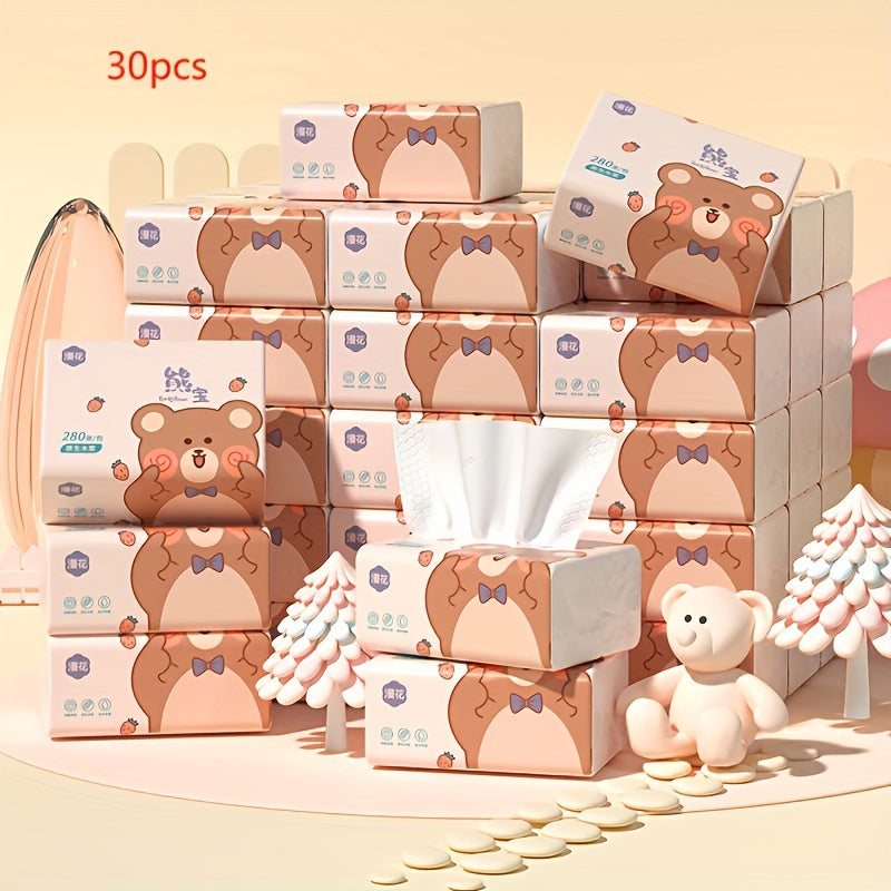 Soft White Paper Towels 30-Pack 4-Ply Recyclable Facial Tissues