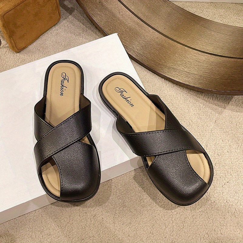 Ayollar uchun slayd sandalki bo'sh dizayn yozgi bir rangli minimalistik qulay