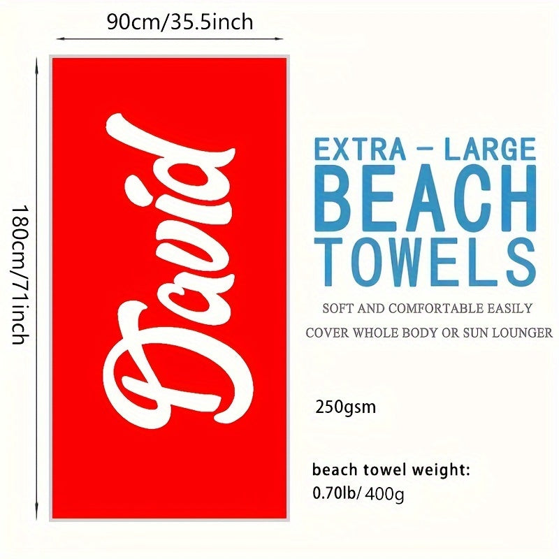 Personalized Beach Towel Custom Name Super Absorbent Quick-Drying for Beach Swimming Camping