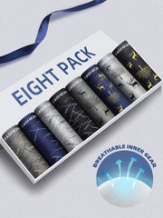 Men's Boxer Briefs 8 Pack Breathable Stretch Fit Printed Underwear