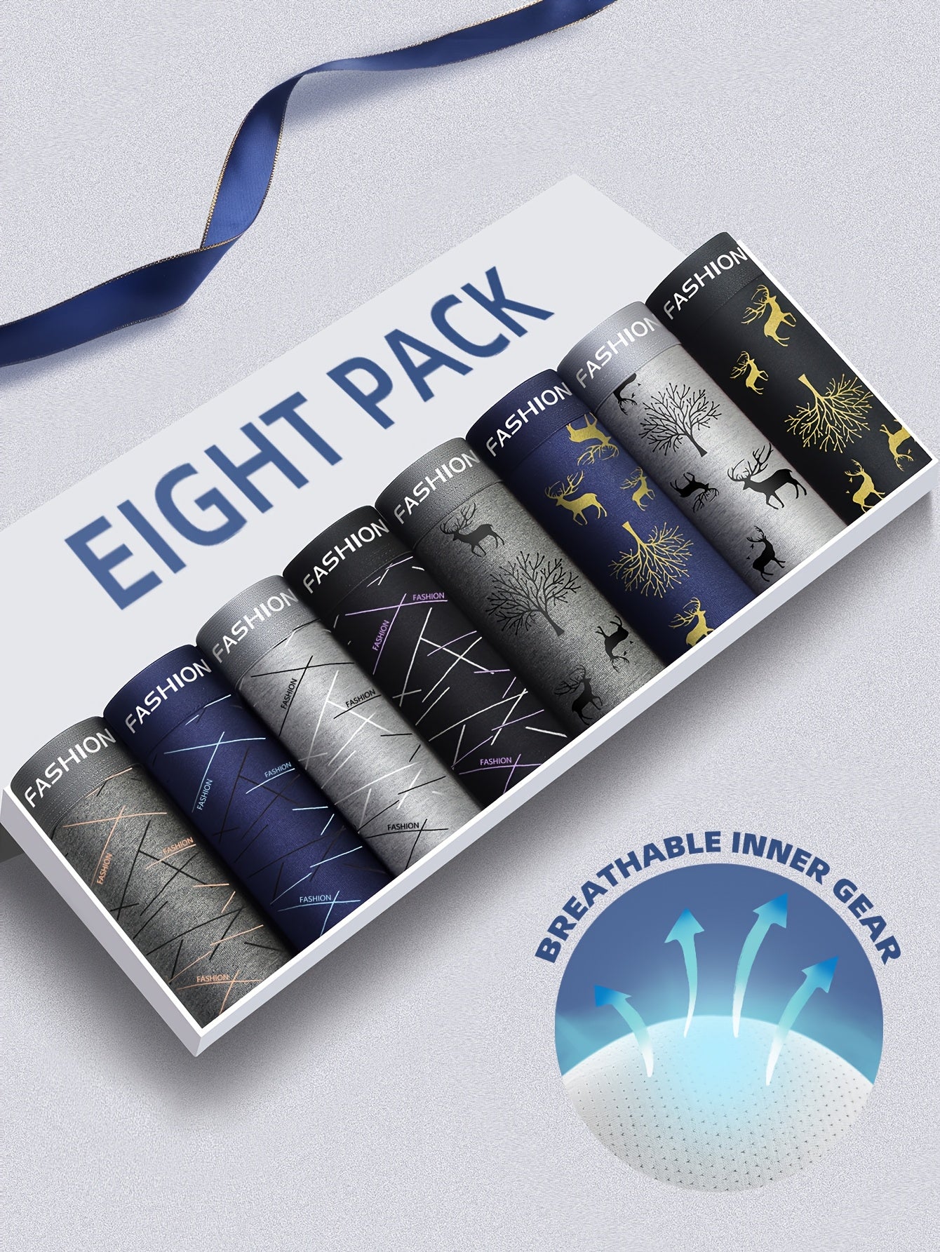 Men's Boxer Briefs 8 Pack Breathable Stretch Fit Printed Underwear