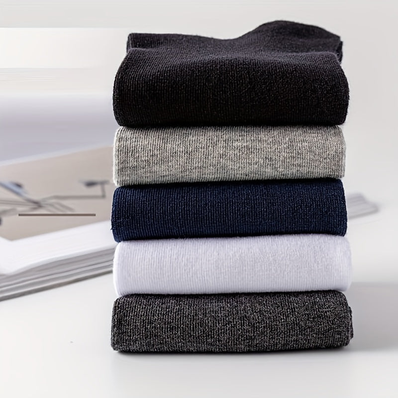 Men's Crew Socks Breathable Cotton Blend Plain Color Spring Autumn EUR 39-50