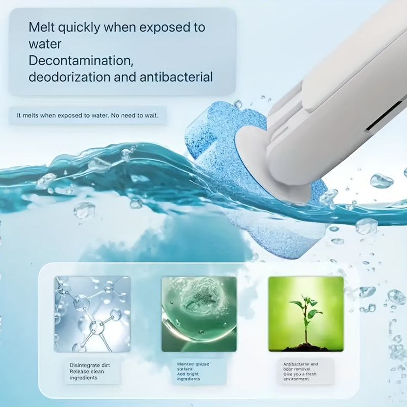 Bir martalik hojatxona cho'tkasi uchun almashtirish padlari, 6-30 dona, plastik tutqich bilan, oson tozalash uchun