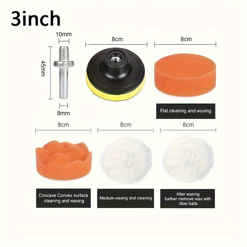 6pcs Stainless Steel Corn Cob Pads 3/5 Inch for Car Polishing Waxing and Detailing