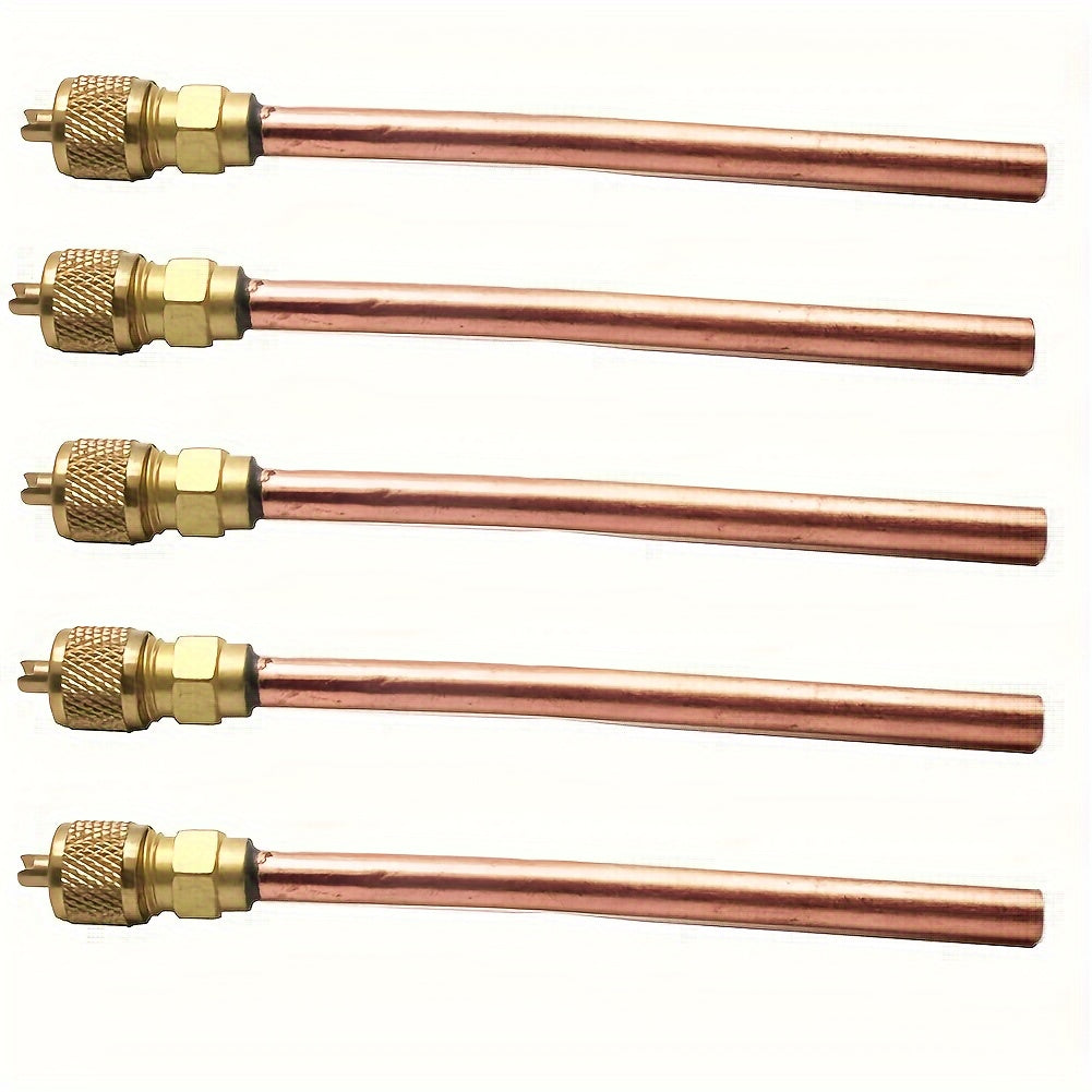 5-Pack Monodirectional Metal Air Conditioner Filling Access Valves 6mm Tube