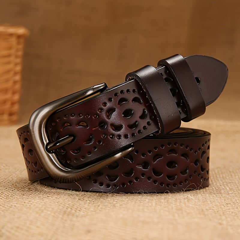 Women's Vintage Hollow Out Belt with Pin Buckle for Classic Jeans