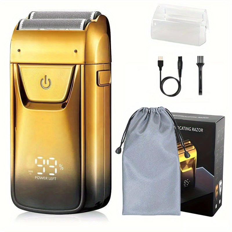 Electric razor with LED display adjustable speed USB rechargeable stainless steel body trimmer hair clipper foil ideal gift