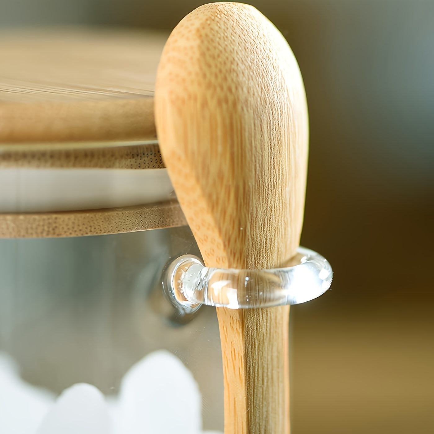 Glass Storage Containers with Airtight Bamboo Lids and Spoon for Kitchen Pantry