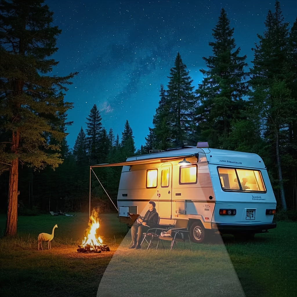 Наружный солнечный подвесной свет с двумя головками LED для кемпинга на автофургоне, украшение для патио