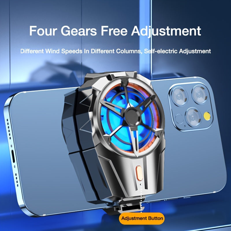 Smartphone Cooling Fan with Rechargeable Lithium-Polymer Battery 3-Speed Adjustable Quiet Operation