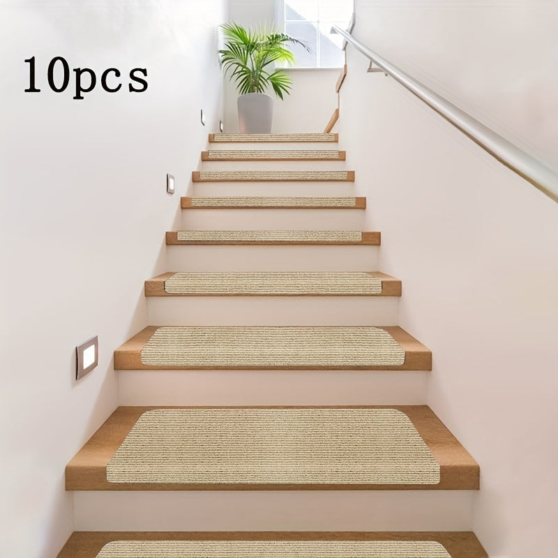 5/10pcs Self-Adhesive Washable Wooden Stair Treads 28x8.8 Inches