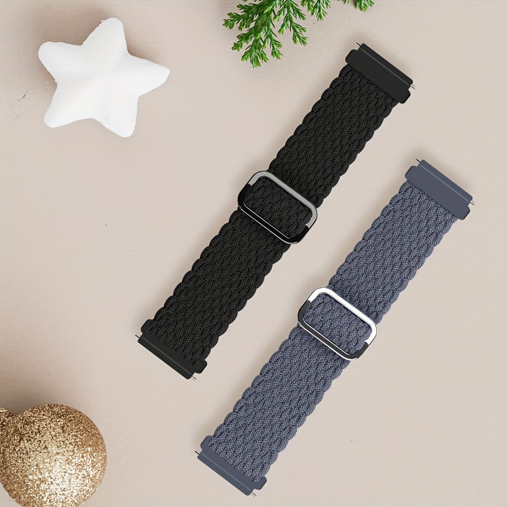 Correas de reloj de nylon trenzado compatibles con 20mm y 22mm para Galaxy Watch 4 y 5 Pro Pulseras elásticas y ajustables