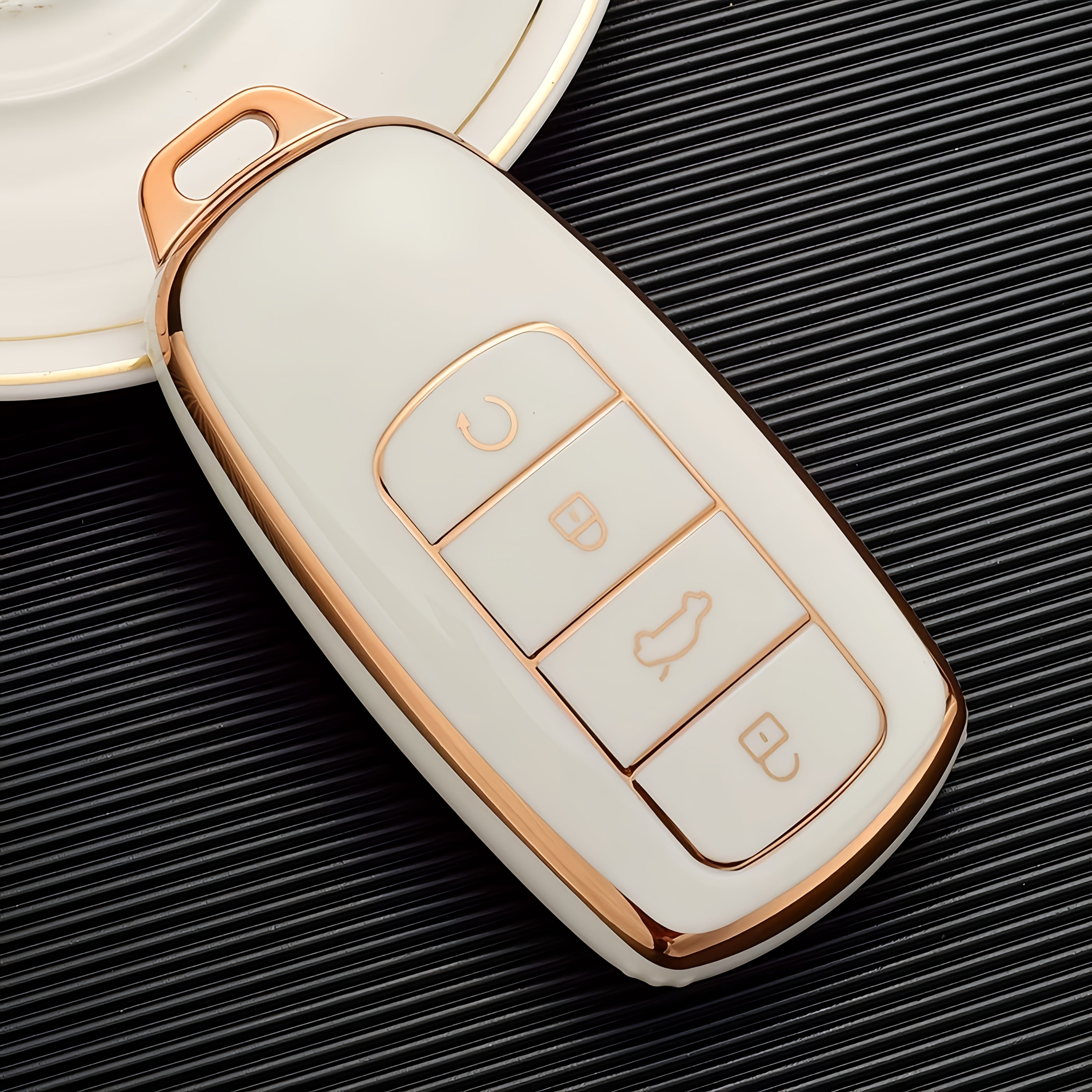 Car Key Case TPU Remote Cover for 4-Button Keyless Entry Durable Black