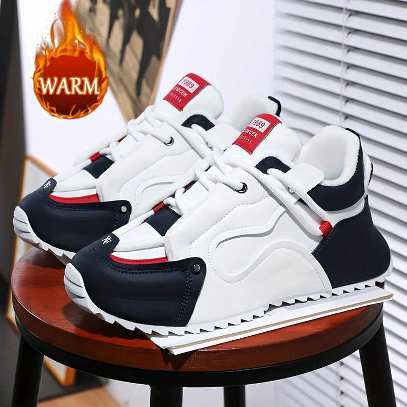 Men's Casual Sneakers Lightweight PU Street Shoes for Hiking Outdoor and Daily Wear