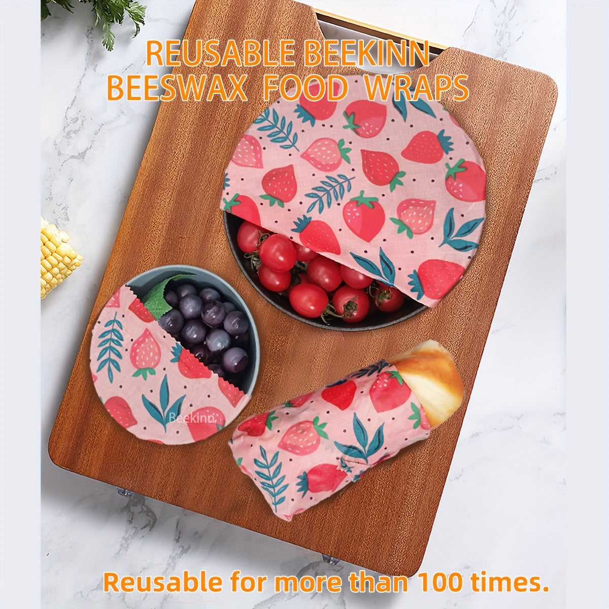 Eco-Friendly Beeswax Wraps for Food, Sustainable Zero Waste Gift