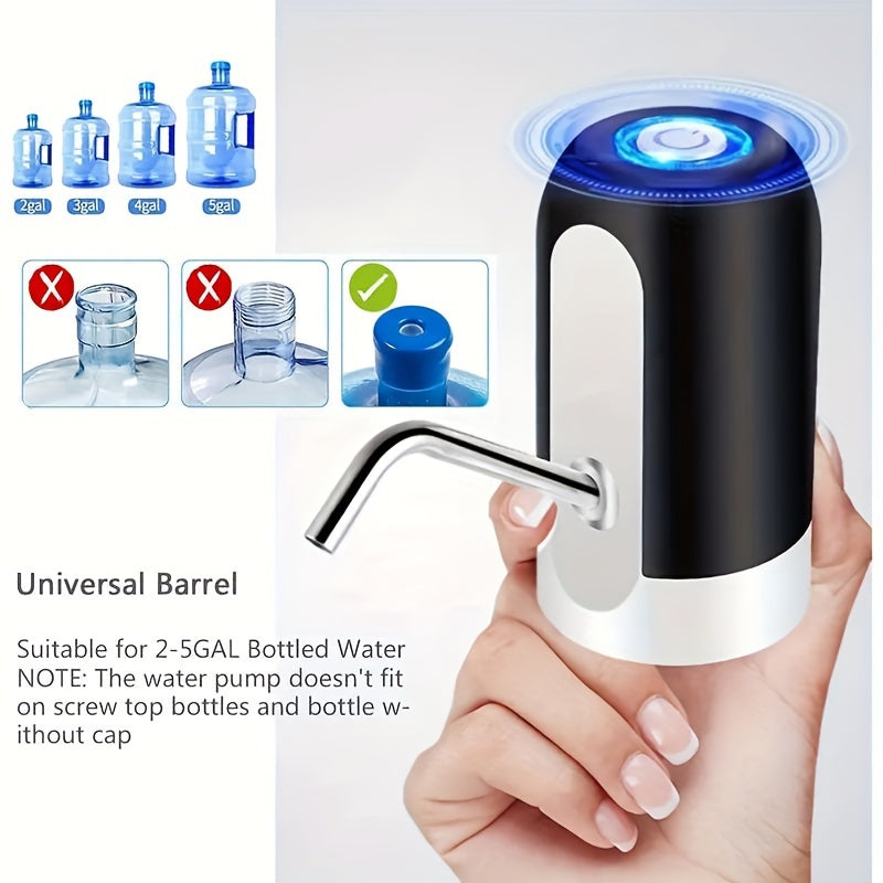 USB Rechargeable Electric Water Pump for 11.36-18.93 L Bottles Camping Outdoor