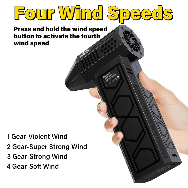 Портативный многофункциональный воздуходувка ABS, перезаряжаемый через USB, охлаждение, кемпинг, офис, барбекю