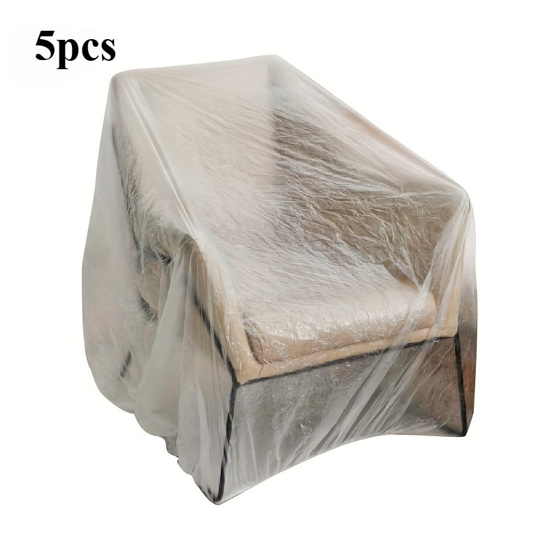5 шт. прозрачных ПВХ чехлов для мебели и техники, водонепроницаемые защитные для дивана, телевизора, холодильника