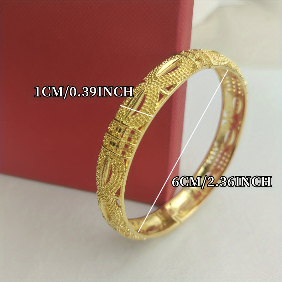 Zarif Ayolning Bangle To'plami: 4 Dona Luxurious Qutida (24K Oltin Qoplangan, Yuqori Sifatli Qotishmadan Yasalgan, Kundalik Kiymak va Sovg'a Berish Uchun Mukammal)