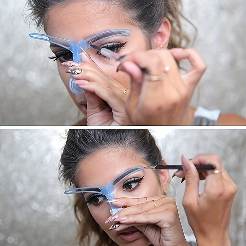 8pc Hypoallergenic Eyebrow Shaping Kit with Reusable Purple Stencils