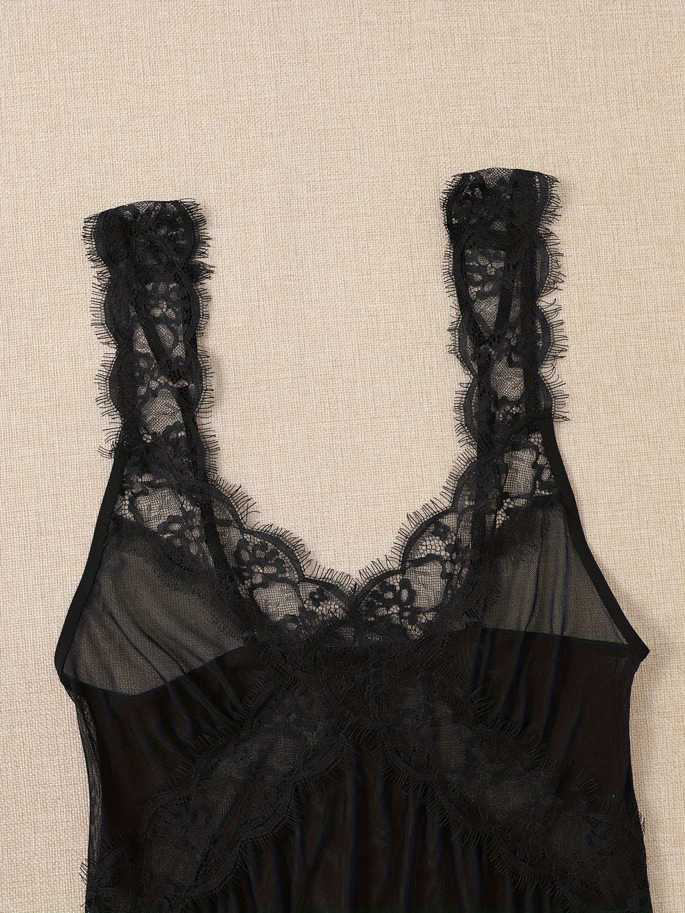 Women's Slimming Nightdress Made of Polyester and Elastane Breathable Mesh Solid Color