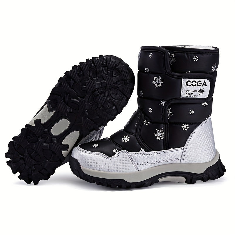 High-Top Snow Boots for Boys Girls Toddler Winter Snowflake Design Casual Outdoor