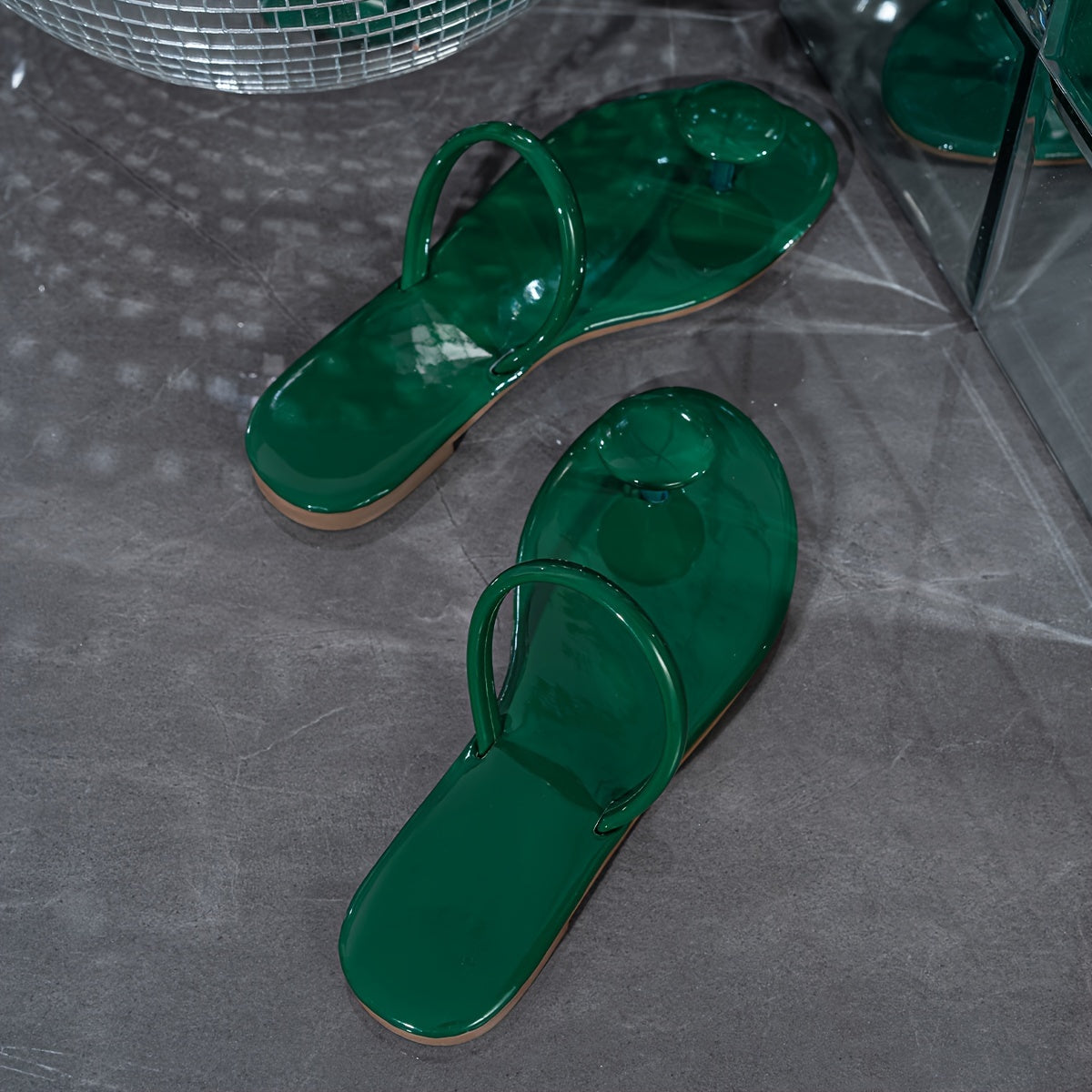 Women's Slip-On Round Toe Thong Sandals with Backstrap, Vibrant Colors