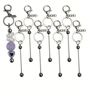 8pcs Silver Ladies Keychain Halloween Easter Christmas Decorative Accessories