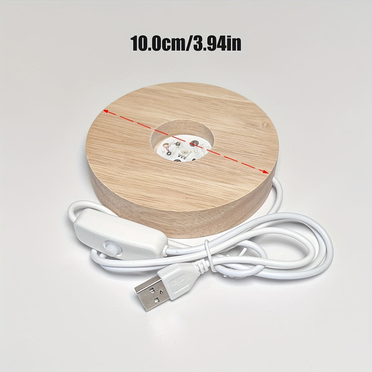 Ручная работа: светодиодная ночная лампа с деревянным основанием и кристальным шаром.