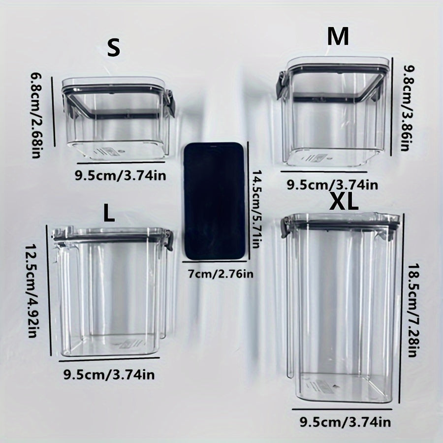 Airtight Food Storage Containers Set, Clear Plastic Canisters, Stackable, BPA-Free