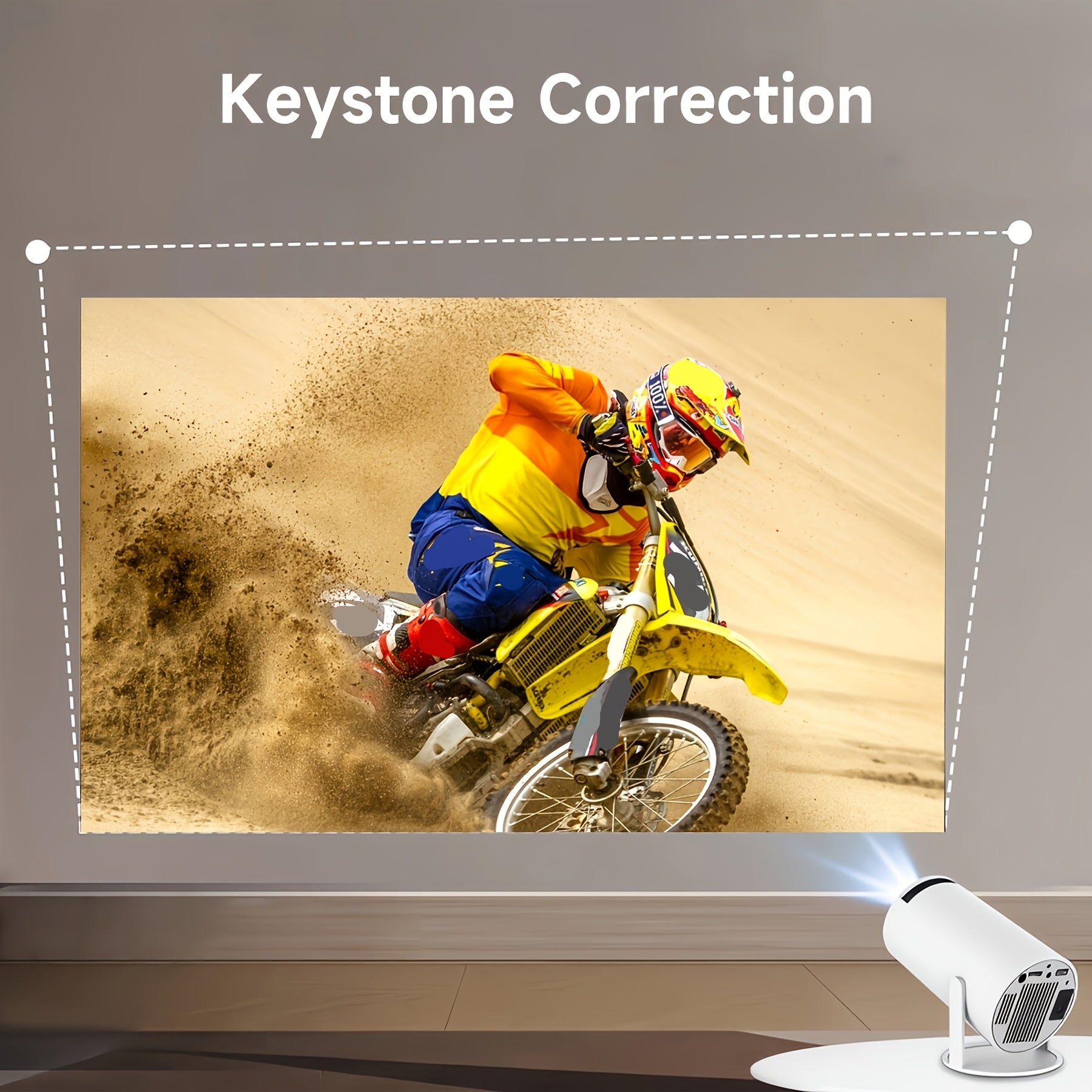 Portable 4K Projector with Dual WiFi6 180° Rotation 720p Resolution