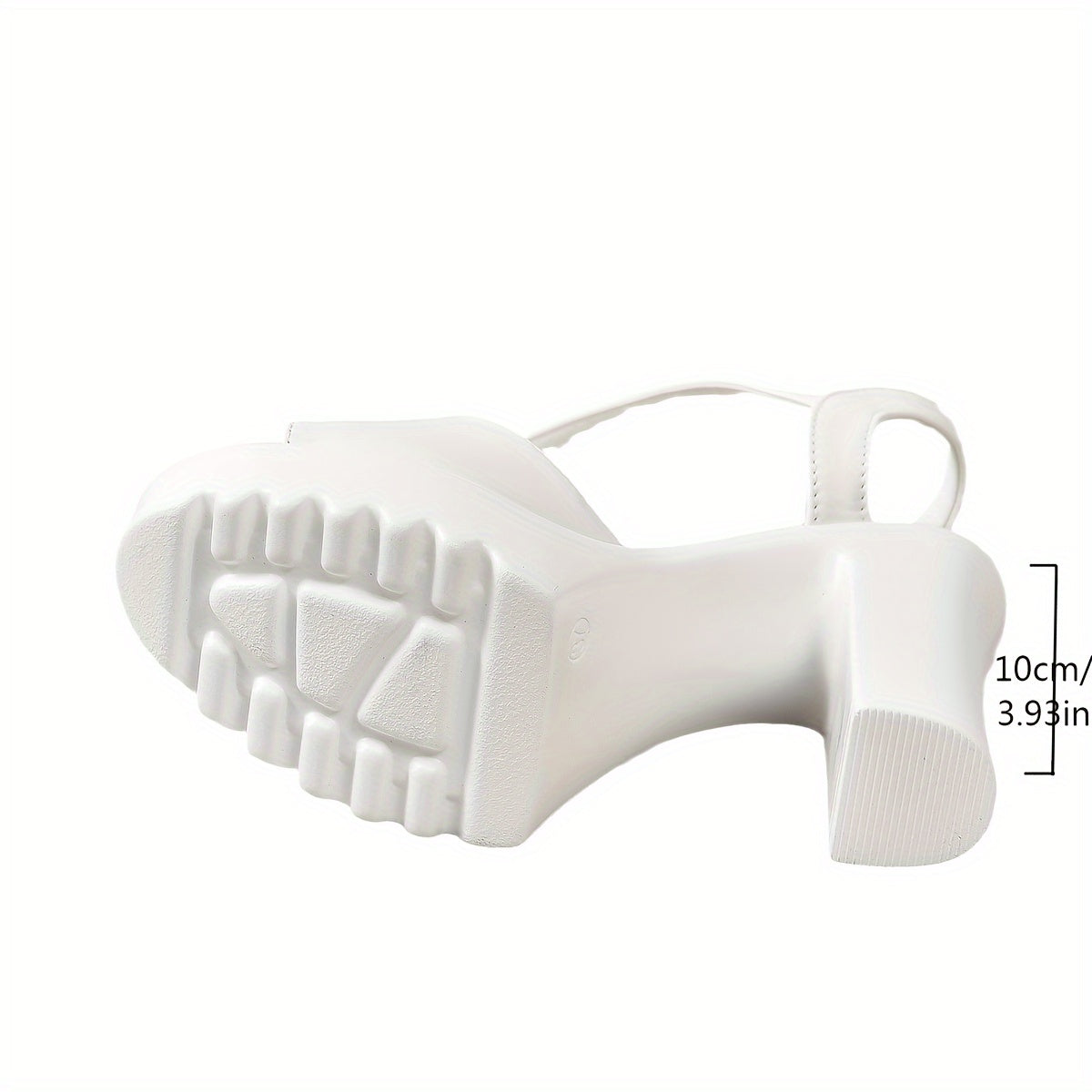 Women's Solid Color Ankle Buckle Strap Sandals with Chunky Heel and Platform Sole