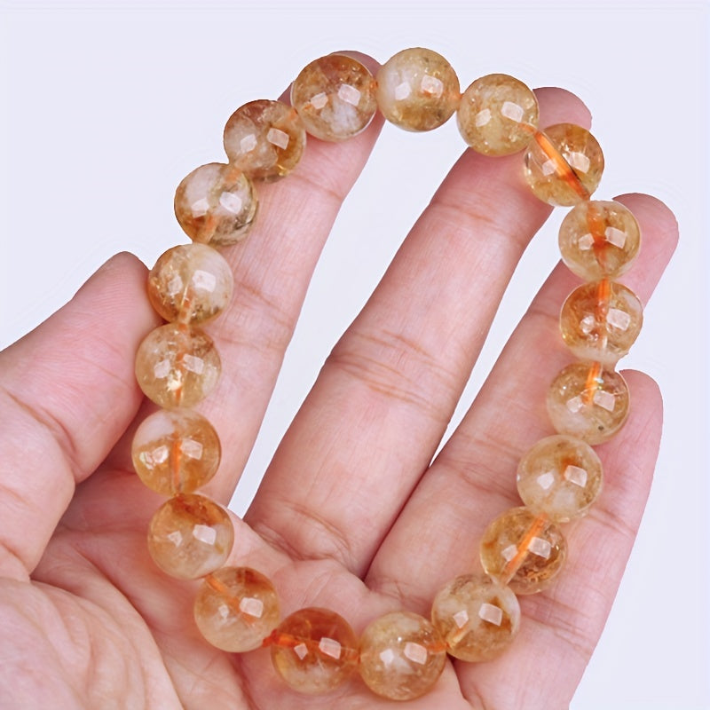 Natural Citrine Crystal Bead Bracelet for Yoga and Daily Wear