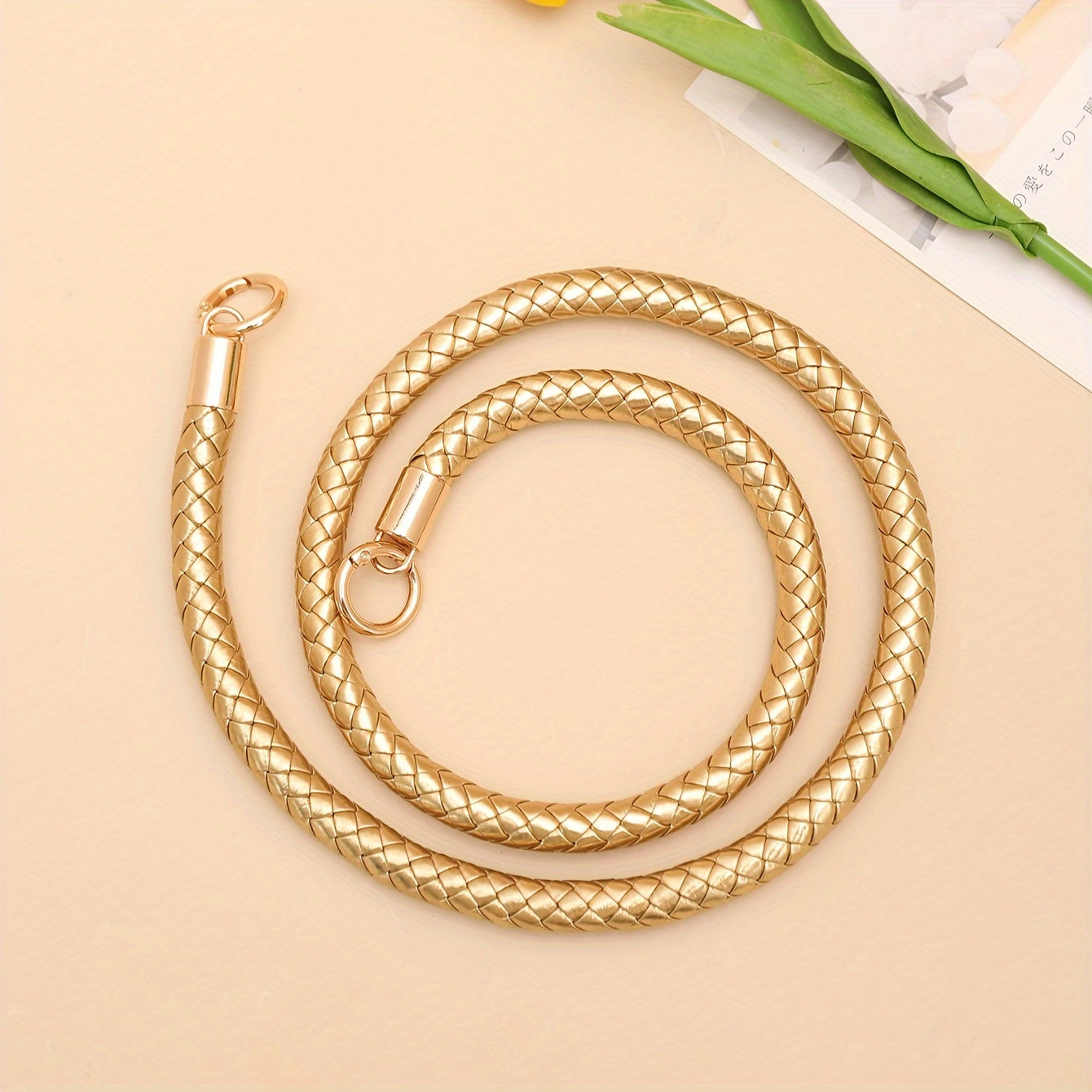 Luxury Women's PU Leather Woven Handbag with Detachable Shoulder Strap