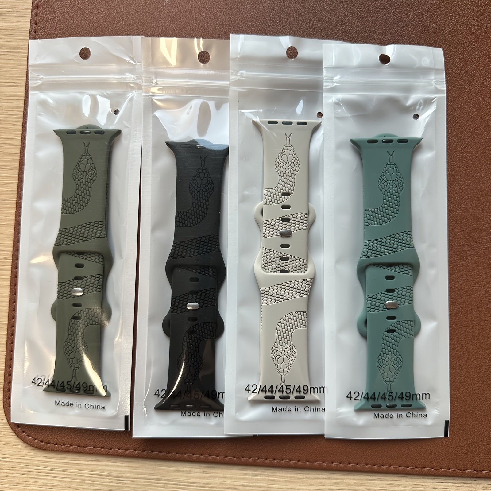 Engraved Snake Silicone Watch Band for Apple Watch All Series Durable Comfortable Strap