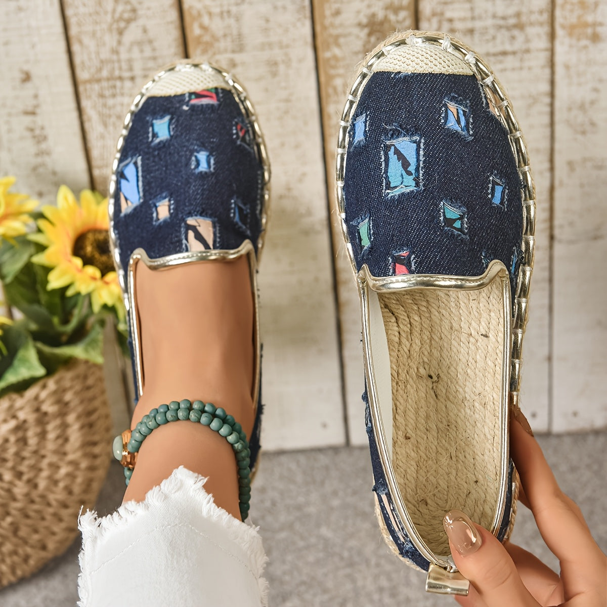 Women's Casual Woven Rope Sneakers Flat Trendy Flat Shoes