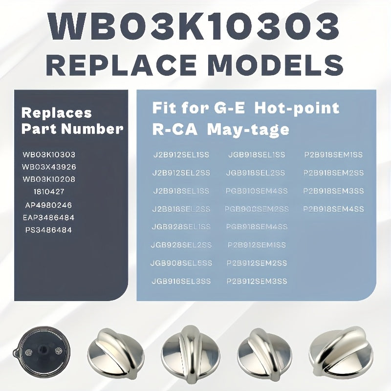 WB03K10303 uchun almashtirish pech kalitlari, metall, GE diapazon qismlari bilan mos keladi