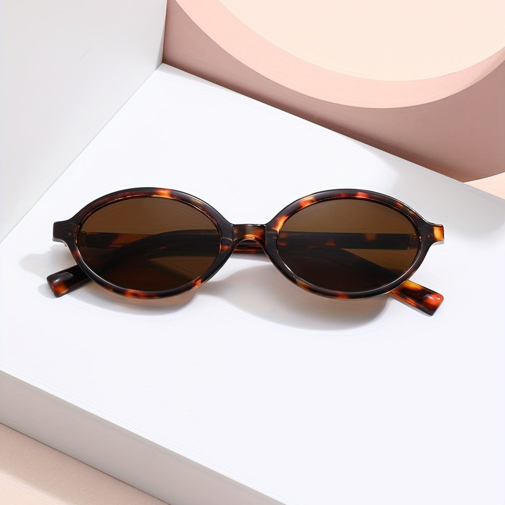 Oval Frame Glasses for Men and Women Vintage Full Rim Wide Polycarbonate