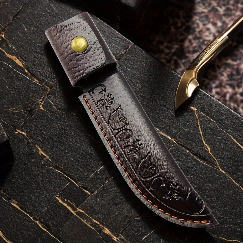 Faux Leather Knife Holder with Stitching for Hunting Camping Hiking Gift